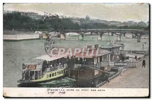 Cartes postales Paris La Seine au Pont de Arts Bateau Peniche