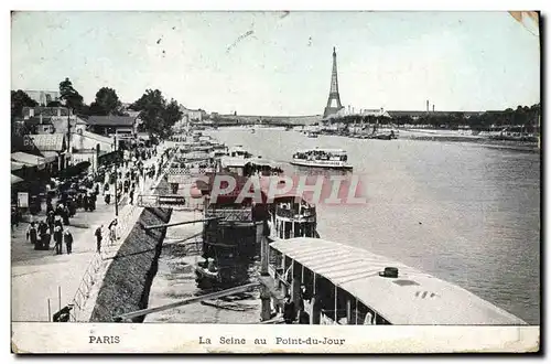 Ansichtskarte AK Paris La Seine au Pont du Jour Tour Eiffel Bateau