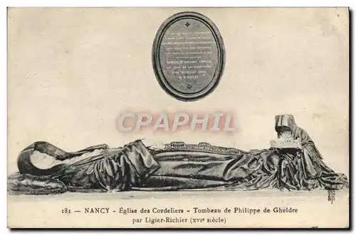 Cartes postales Nancy Eglise des Cordeliers Tombeau de Philippe de Gheldre par Ligier Richier