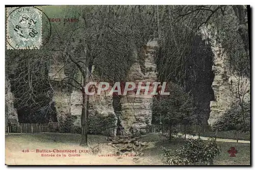 Cartes postales Paris Buttes Chaumont Entree de la grotte