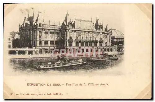 Cartes postales Exposition de 1900 Pavillon de la Ville de Paris Bateau Peniche