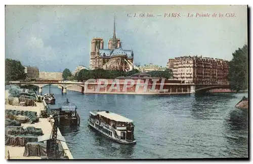 Ansichtskarte AK Paris La Pointe de la Cite Bateau Peniche