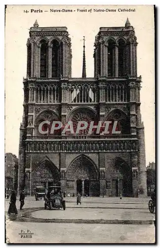 Cartes postales Paris Notre Dame Front of Notre Dame Cathedral