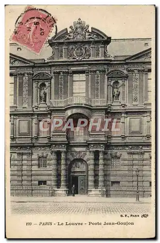 Cartes postales Paris Le Louvre Porte Jean Goujon