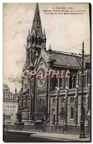 Ansichtskarte AK Paris Eglise Notre Dame de la Croix vue de la Rue de Menilmontant