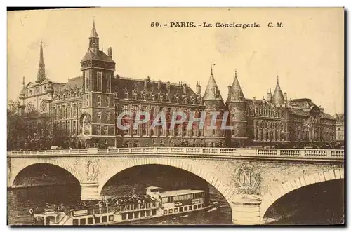 Ansichtskarte AK Paris La Conciergerie Bateau Conciergerie