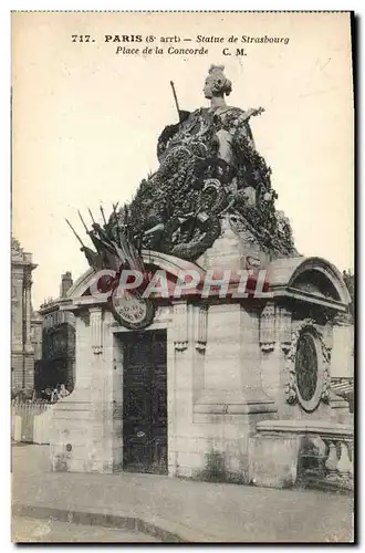 Ansichtskarte AK Paris Statue de Strasbourg Place de la Concorde