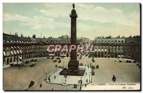 Cartes postales Paris Place et Colonne Vendome