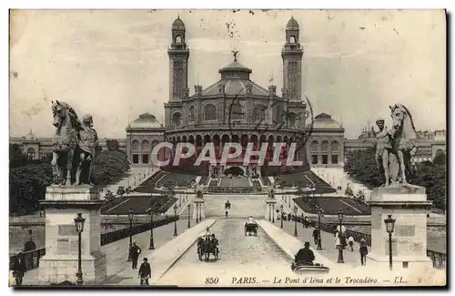 Cartes postales Paris Le Pont d&#39lena et le Trocadero
