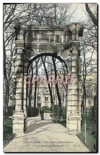 Cartes postales Paris Le Parc Monceau Le portail romain