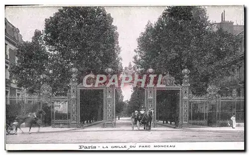 Cartes postales Paris La Grille du Parc Monceau