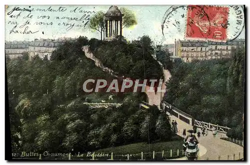 Cartes postales Paris Buttes Chaumont Le Belvedere