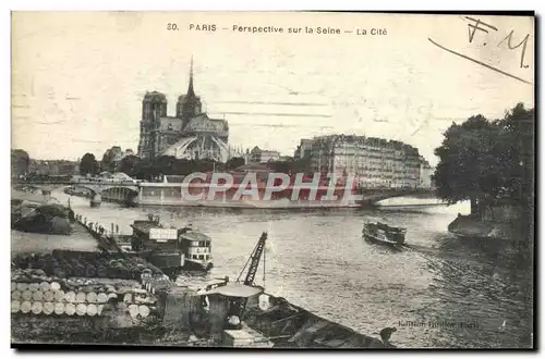 Ansichtskarte AK Paris Perspective sur la Seine La Cite Notre Dame