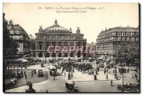 Cartes postales Paris La place de l&#39Opera et le theatre