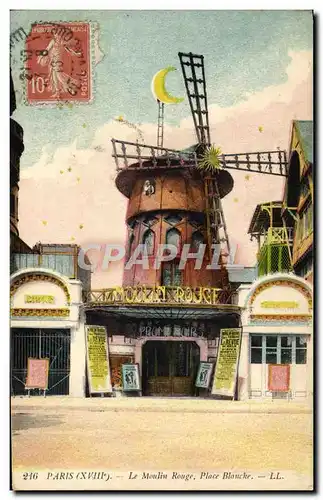 Cartes postales Paris Le Moulin Rouge Place Blanche