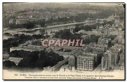 Ansichtskarte AK Paris Panorama Pris En Avion Vers Le Grand et le petit palais et le quartier des champs Elysees