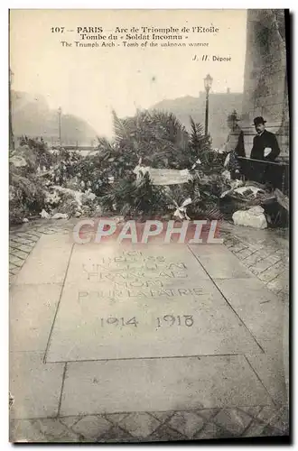 Cartes postales Paris Arc De Triomphe De I&#39Etoile Tombe du soldat inconnu