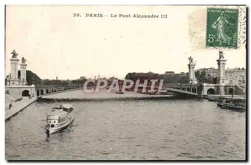 Ansichtskarte AK Paris Le Pont Alexandre III Bateau Peniche