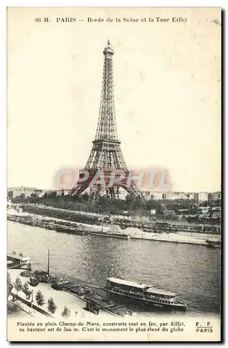 Ansichtskarte AK Paris Bords De La Seine Et La Tour Eiffel Bateau Peniche