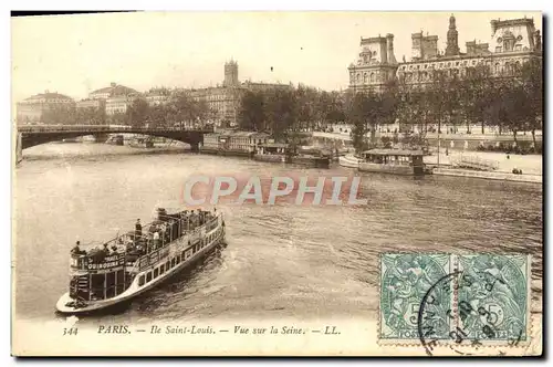 Ansichtskarte AK Paris Ile Saint Louis Vue Sur La Seine Bateau Peniche