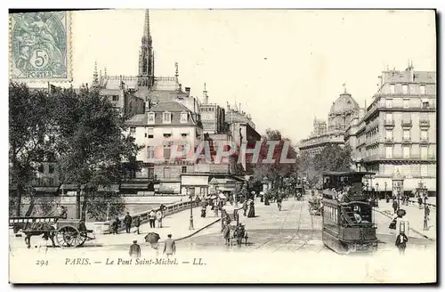 Cartes postales Paris Le Pont Saint Michel Autobus Imperiale