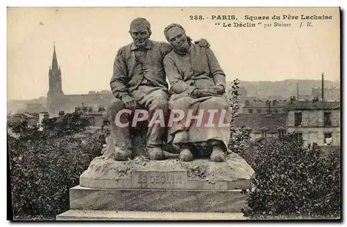 Cartes postales Paris Square Du Pere Lachaise Le Declin