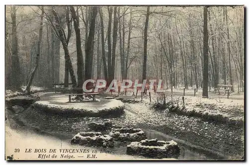 Ansichtskarte AK Le Bois de Vincennes en hiver Effet de neige