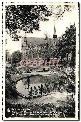 Cartes postales Bruxelles Eglise Notre Dame Du Sablon Et Square Du petit Sablon