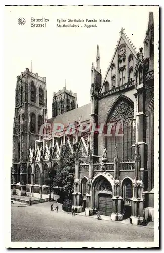 Cartes postales Bruxelles Eglise Ste Gudule Facade