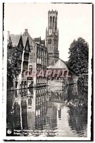Cartes postales moderne Bruges Tour du beffroi vue du quai du Rosaire