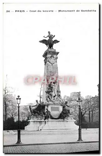 Ansichtskarte AK Paris Cour Du Louvre Monument De Gembetta