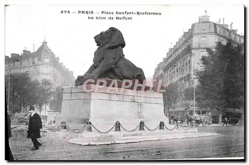 Cartes postales Paris Place Denfert Rochereau Le Lion De Belfort