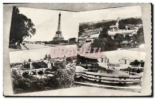 Cartes postales moderne Paris La Tour Eiffel Du Carrouel I&#39Arc De Triomphe Le Vert Galant a Notre Dame Le palais de C