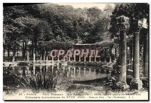 Ansichtskarte AK Paris Parc Monceau La Naumachie vaste bassin ovale entoure d&#39une colonnade corinthienne