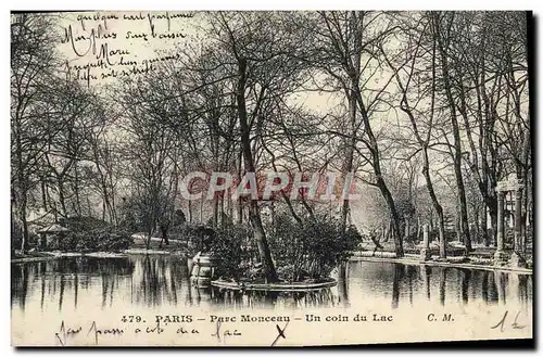 Cartes postales Paris Parc Monceau Un Coin Du Lac