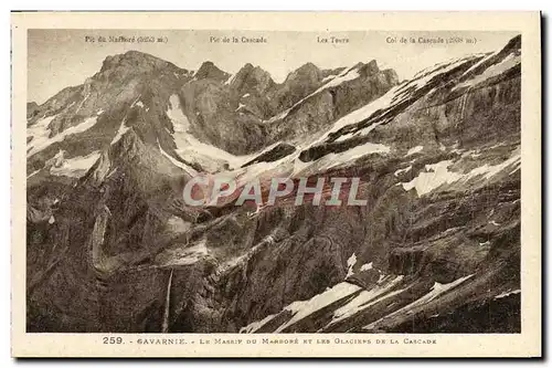 Ansichtskarte AK Gavarnie Le Masaif Du Marbore Et Les Glaciers de la cascade