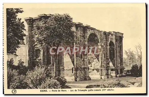 Ansichtskarte AK Reims Porte De Mars Arc De Triomphe Gallo Romain