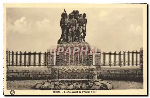 Cartes postales Reims Le Monument De I'Armee Noire Militaria