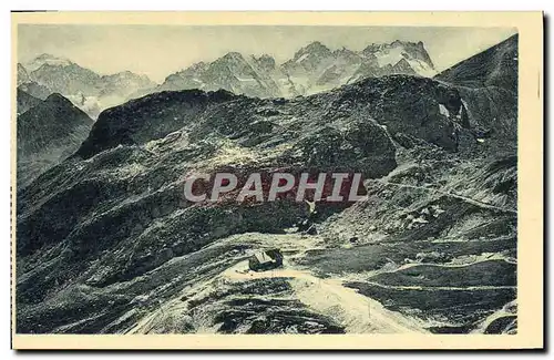 Ansichtskarte AK Dauphine Lautaret Ses Environs Le chalet et col du Galibier Les Ecrinx et la Meije