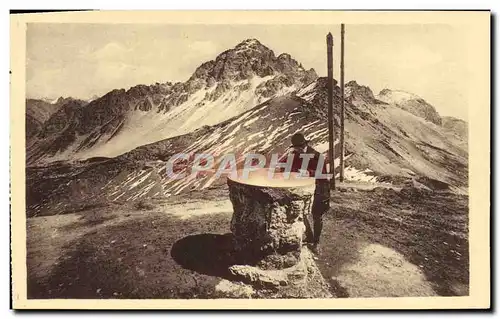 Cartes postales Dauphine Lautaret Ses Environs La table d&#39orientation du Galibier et le grand Galibier