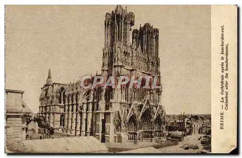 Ansichtskarte AK Reims La Cathedrale Apres Le Bombardement