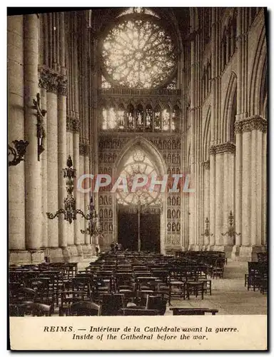 Cartes postales Reims Interieur De La Cathedrale Avant La Guerre