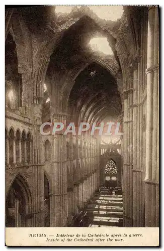 Ansichtskarte AK Reims Interieur De La Cathedrale Apres La Guerre