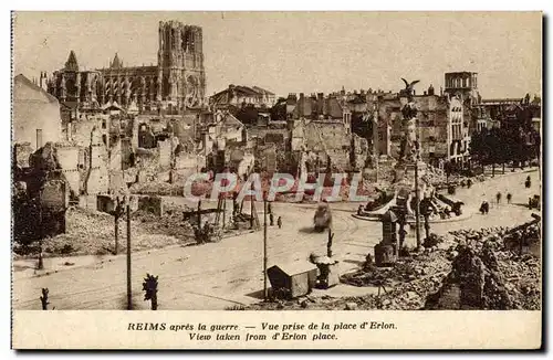 Ansichtskarte AK Reims Apres La Guerre Vue Prise De La Place D&#39Erlon Militaria