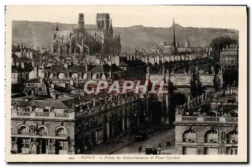 Cartes postales Nancy Palais Du Gouvernement Et Place Carriere