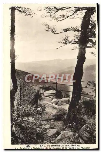 Ansichtskarte AK Environs du Hohneck La Schlucht Belvedere de la source et la vallee du Munster