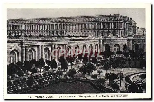 Cartes postales Versailles Le Chateau Et Chateau Et I'Orangerie