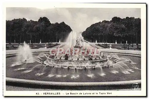 Cartes postales Versailles Le Bassin De Latone Et Le Tapis Vert