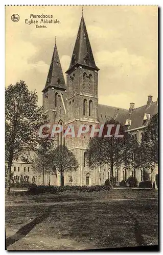 Cartes postales Maredsous Eglise abbatiale Entree