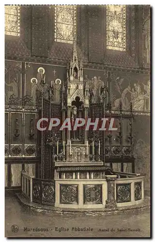 Cartes postales Maredsous Eglise Abbatiale Autel de Saint Benoit